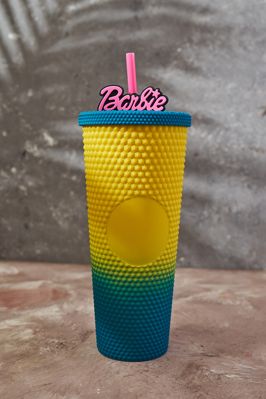 WEST & FIFTH Two-Tone Matte Studded Tumbler with Lid Straw