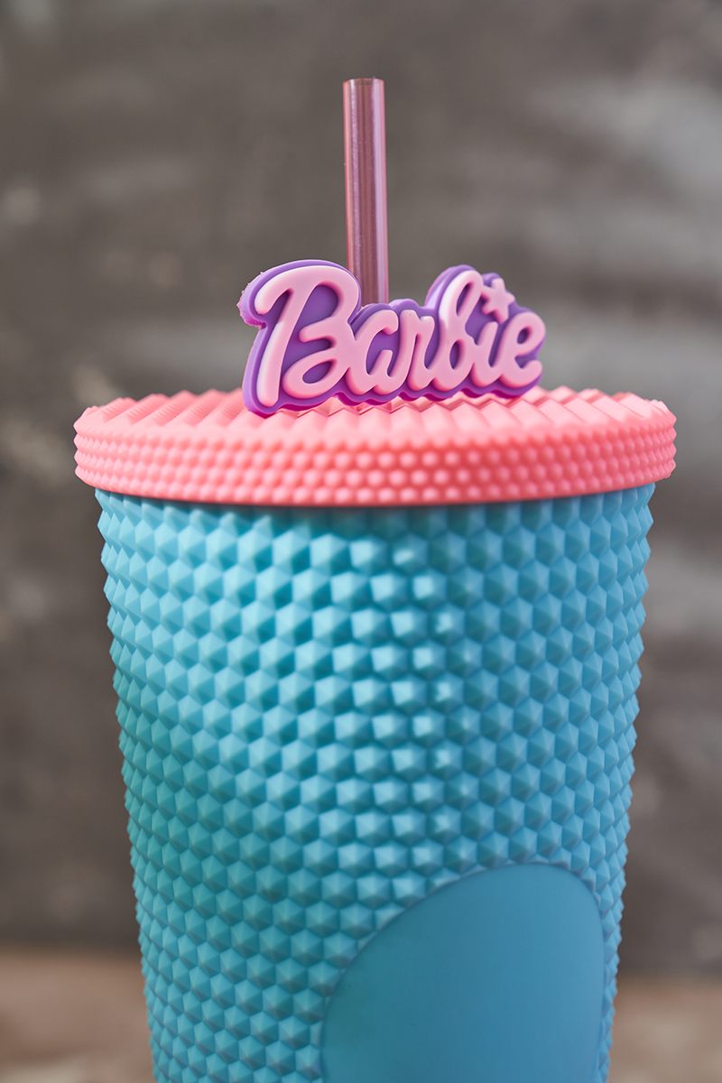 WEST & FIFTH Two-Tone Matte Studded Tumbler with Lid Straw