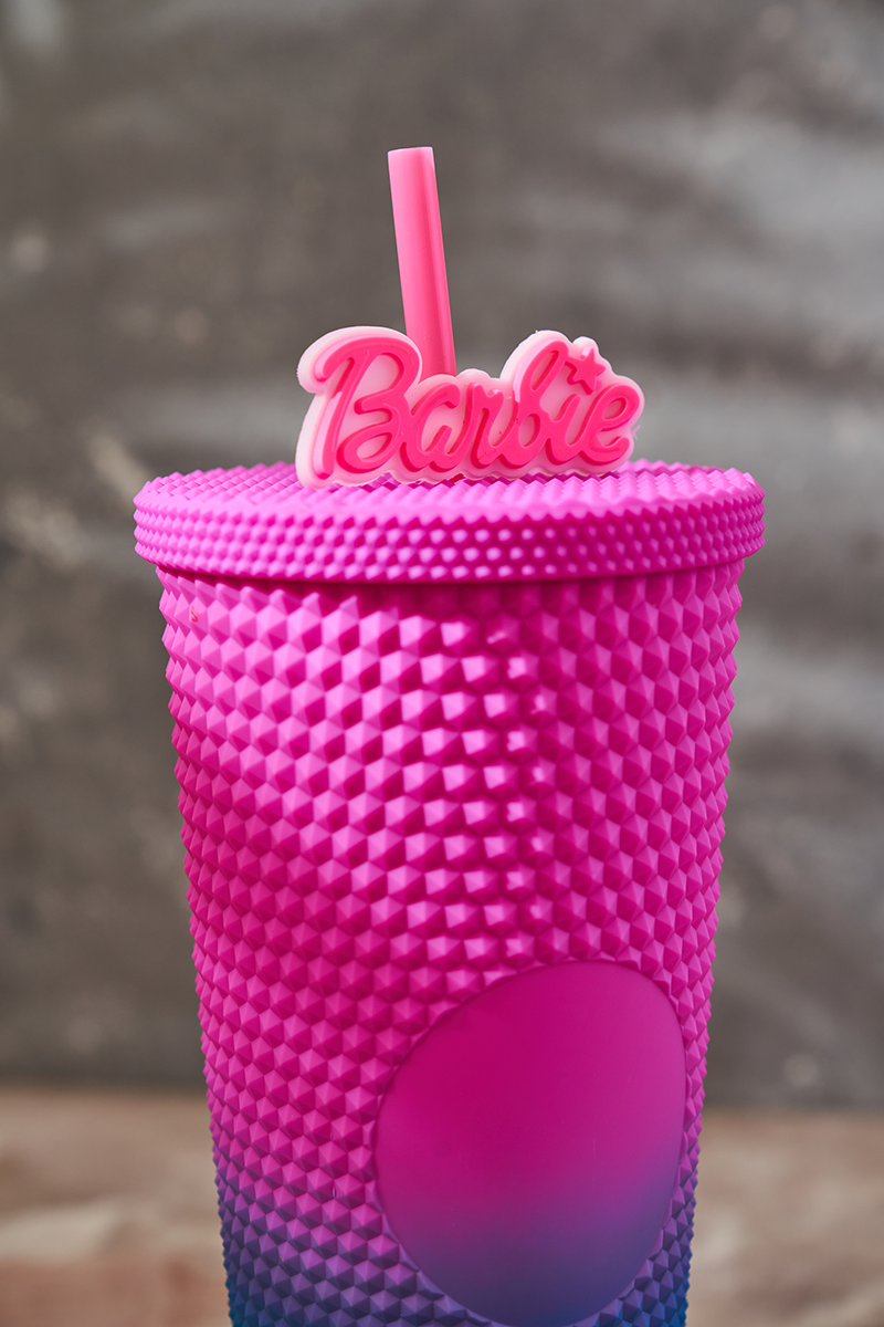 WEST & FIFTH Two-Tone Matte Studded Tumbler with Lid Straw