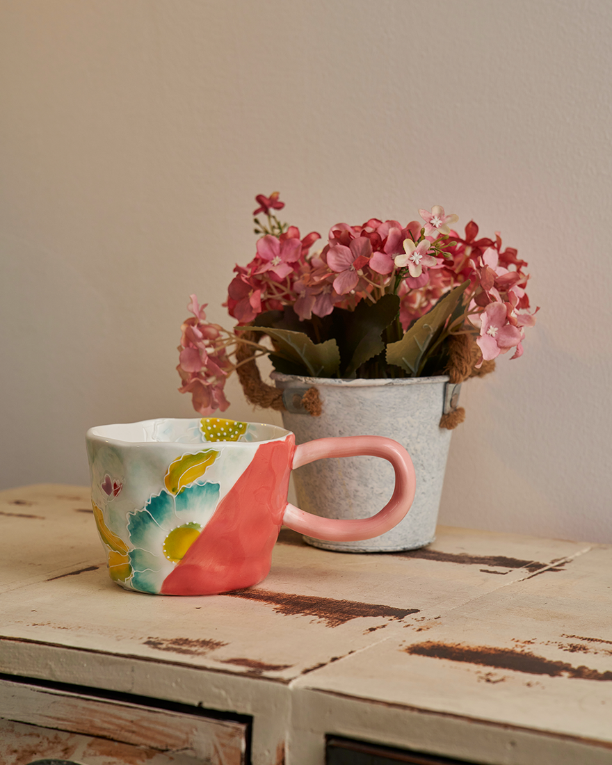 flowers Crafted Ceramic Mug