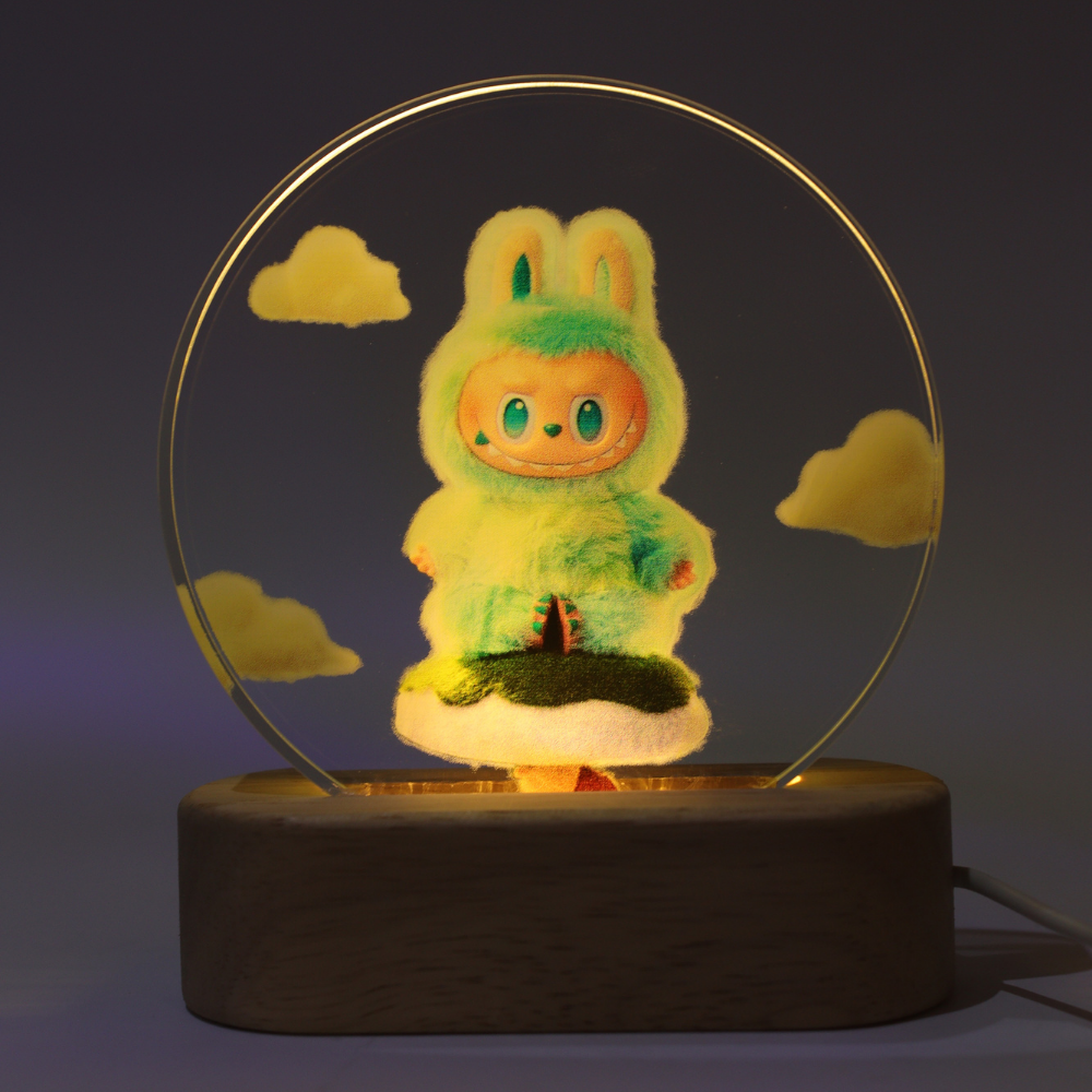 Labubu Wood Base Light Decor