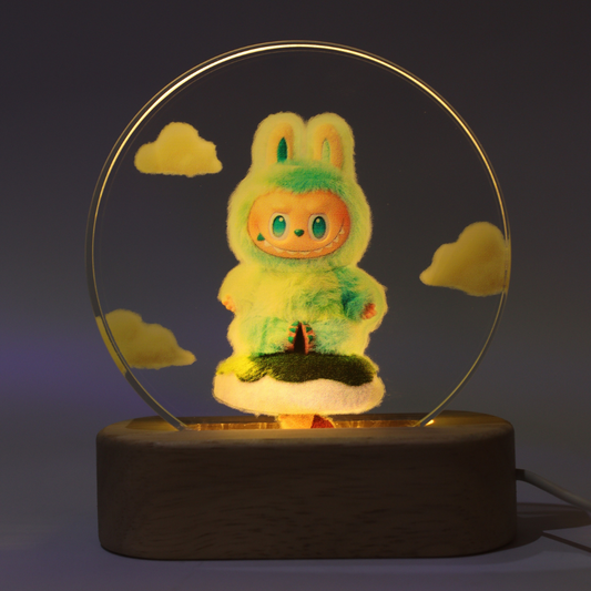 Labubu Wood Base Light Decor