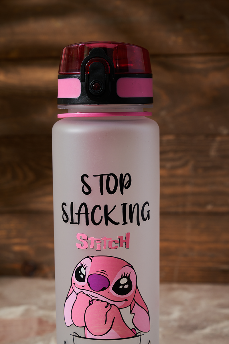 Sports Water Bottle Leak Proof Stitch Pink