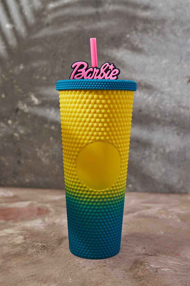 WEST & FIFTH Two-Tone Matte Studded Tumbler with Lid Straw