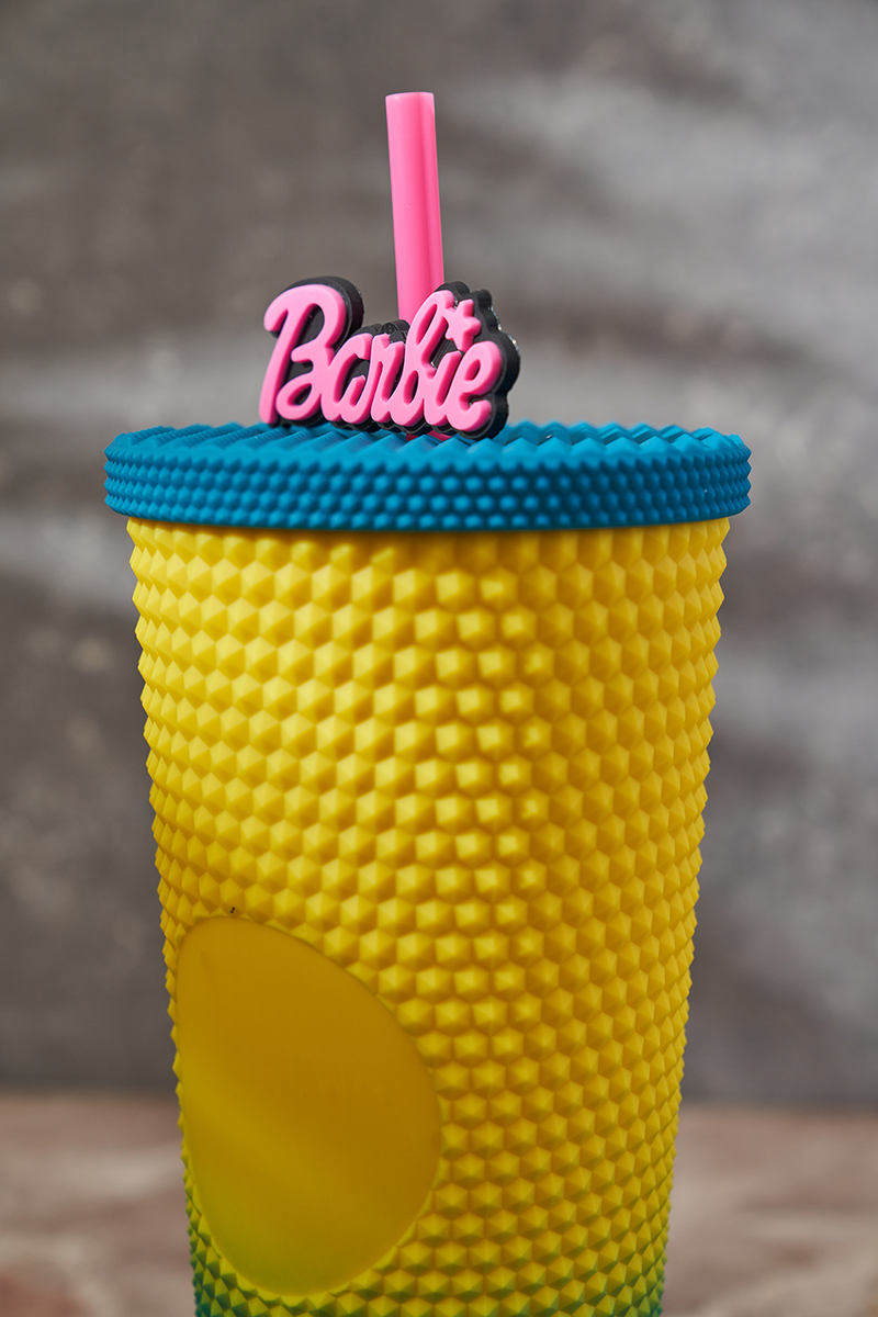 WEST & FIFTH Two-Tone Matte Studded Tumbler with Lid Straw