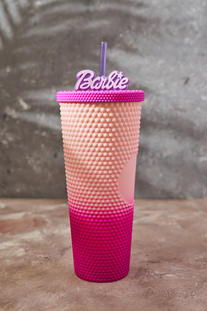 WEST & FIFTH Two-Tone Matte Studded Tumbler with Lid Straw