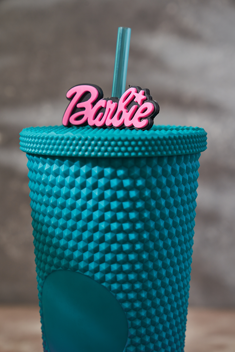 WEST & FIFTH Two-Tone Matte Studded Tumbler with Lid Straw