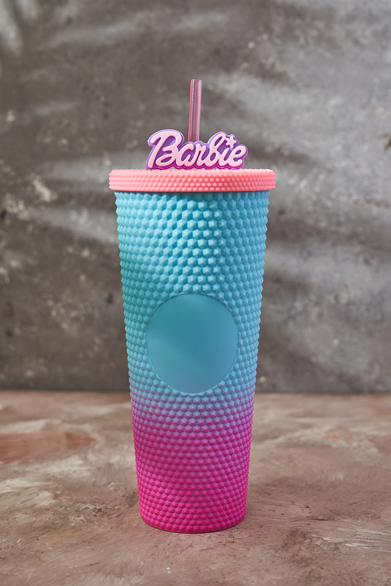 WEST & FIFTH Two-Tone Matte Studded Tumbler with Lid Straw