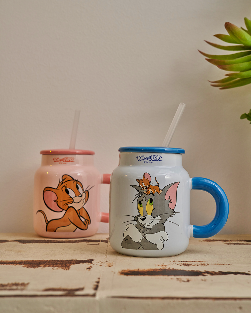 Tom & Jerry Ceramic Mug With Straw