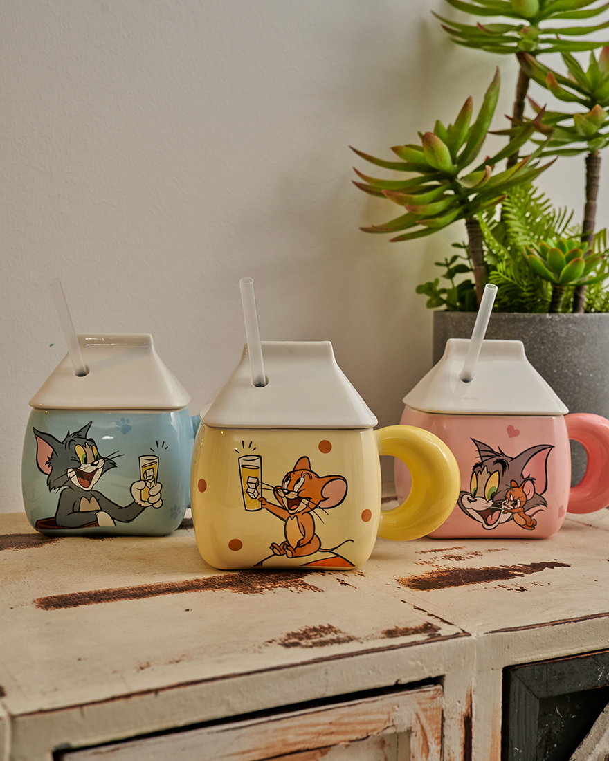 Tom & Jerry Ceramic Mug With Straw