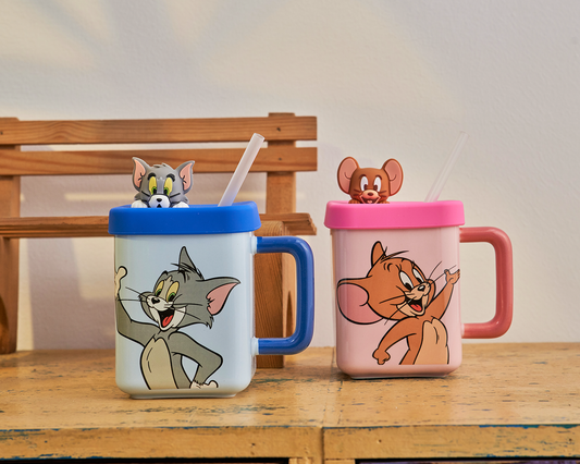 TOM & JERRY Ceramic Mug with straw