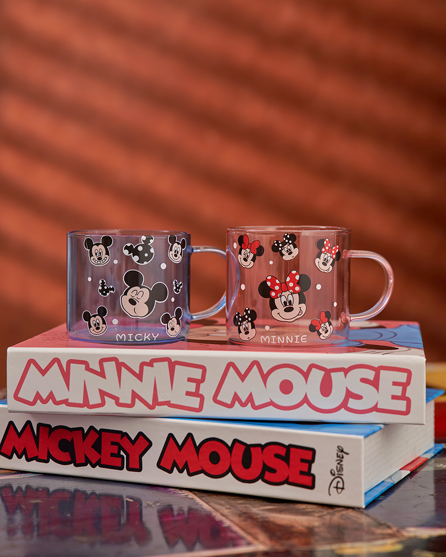 Couple Mickey Glass Mug