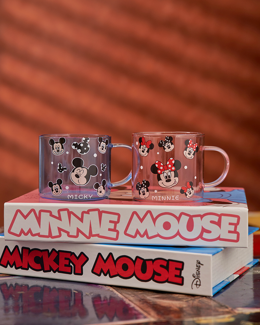 Couple Mickey Glass Mug